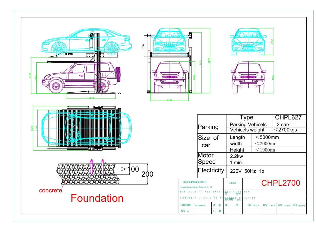 CE Approved Hydraulic Vertical Elevator Garage Vehicle Storage Park System Scissor Auto Stacker Two Four Post Hoist Double Level Car Parking Lift