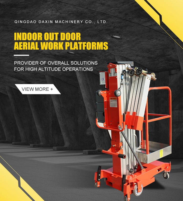 Indoor&Outdoor Single Mast Aerial Working Aluminum Mobile Equipment