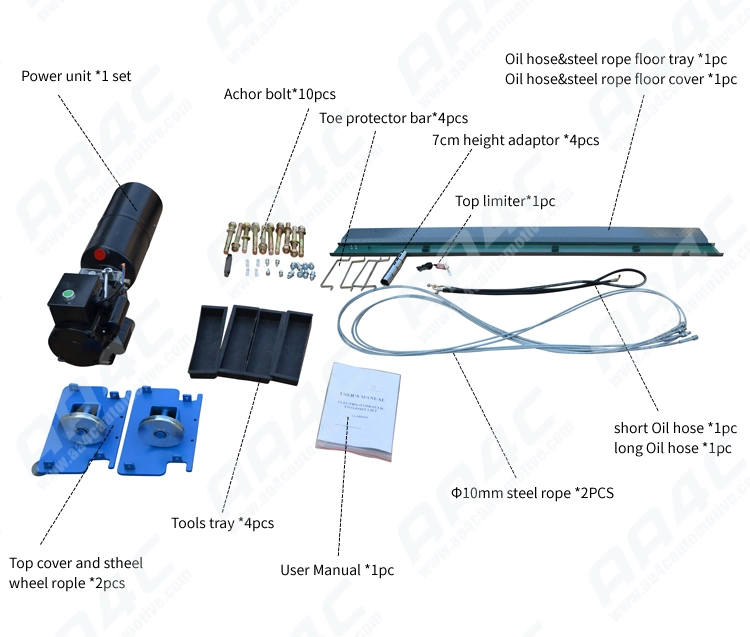 AA4c 8 Fold Post Floor Plate 2 Post Car Lift